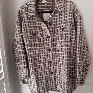 NWT 🤎 Hem & Thread Cozy Plaid Shacket 🤎 Size Large